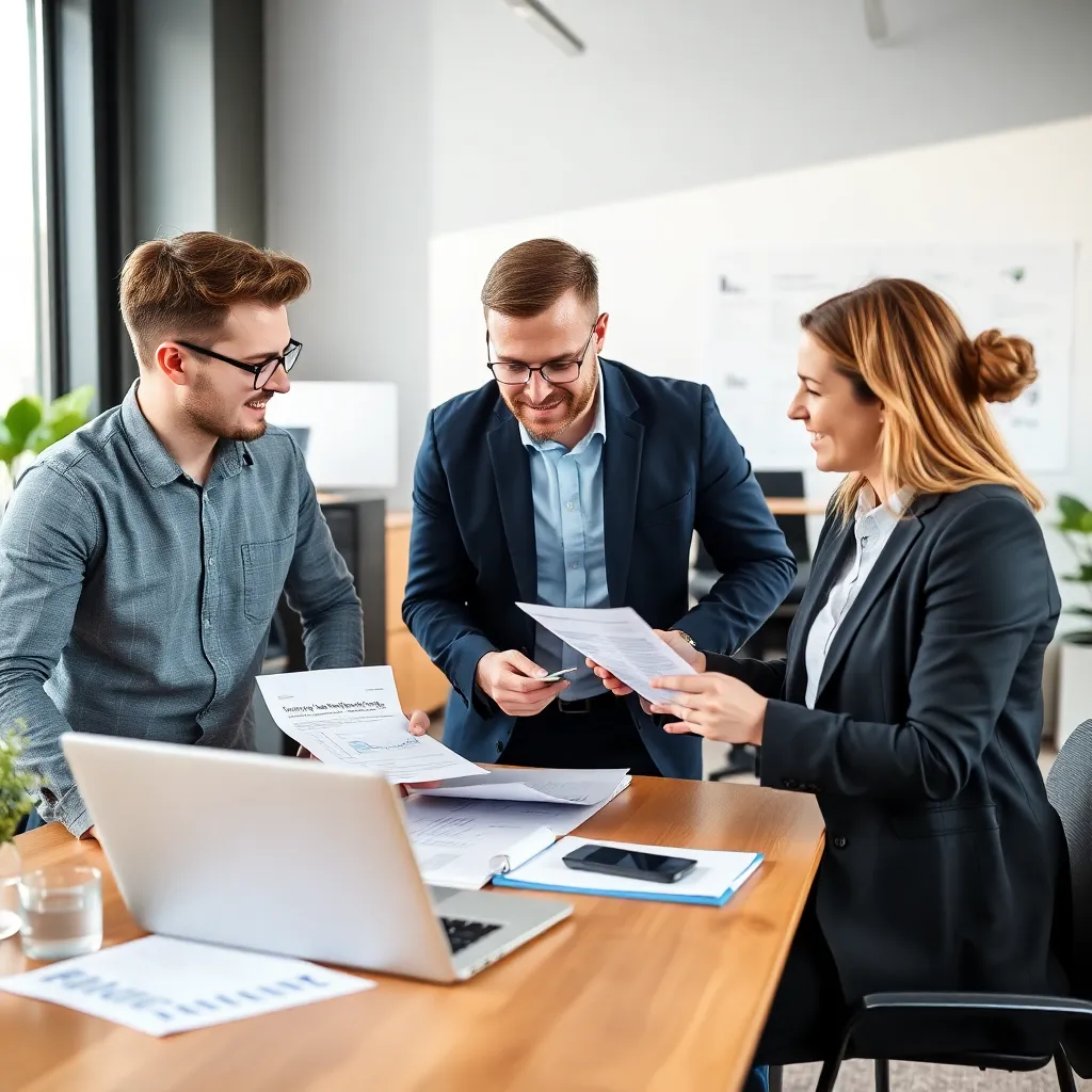 Ondernemer die formulieren invult bij KVK-balie