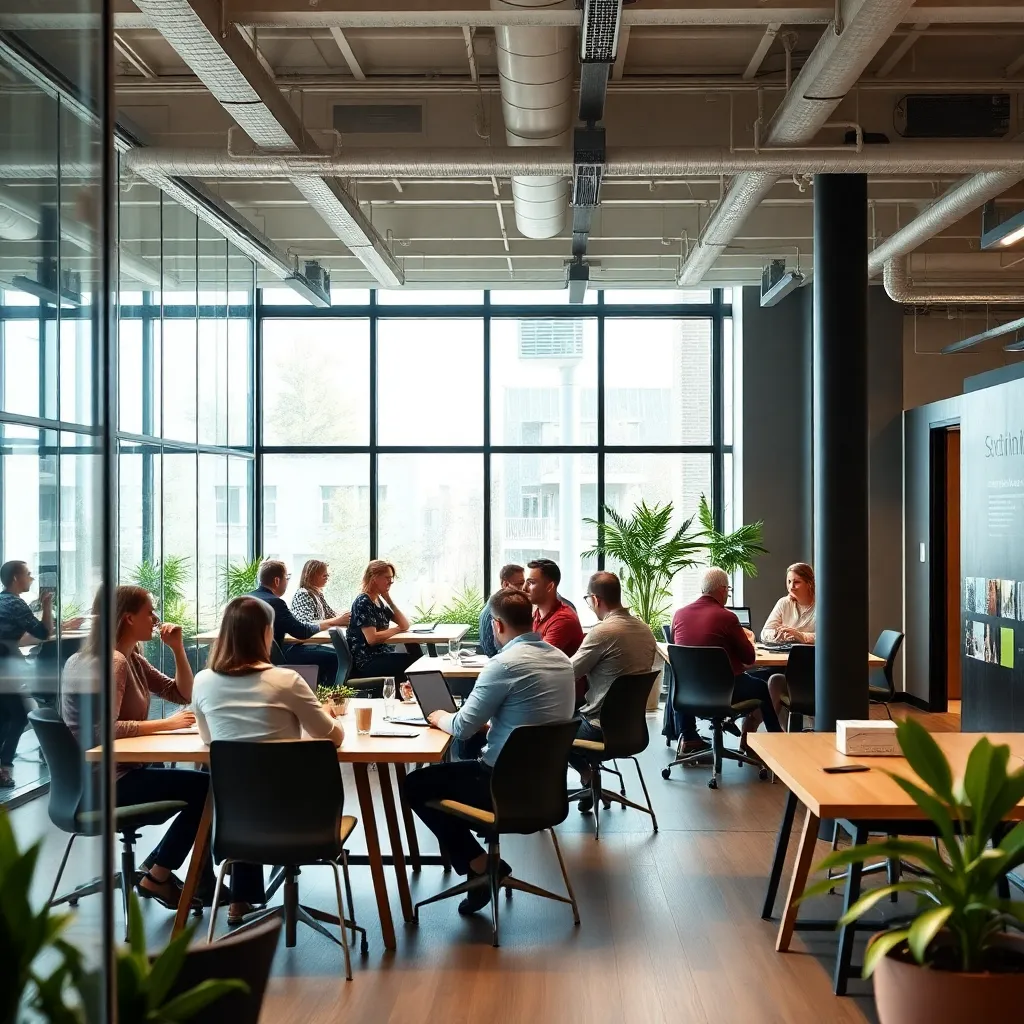 Startups werken samen in moderne coworking ruimte in Amsterdam